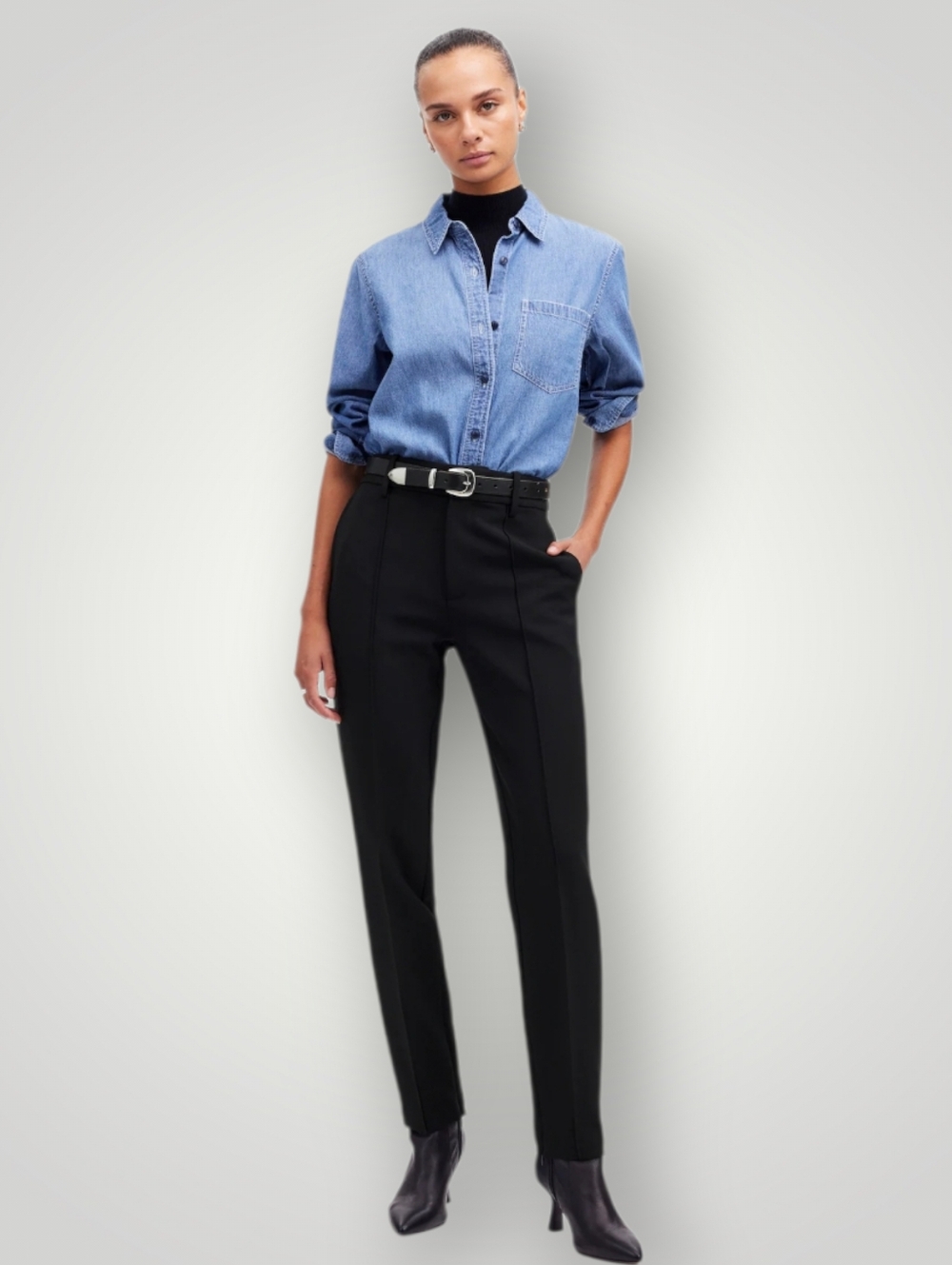 Madewell 6 Black Mid Rise Slim Ankle Pants Office Siren Quiet Luxury Tailor